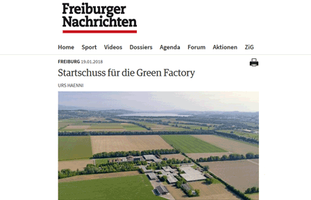 FREIBURGER NACHRICHTEN: Startschuss für die green factory FREIBURGER NACHRICHTEN: Startschuss für die green factory