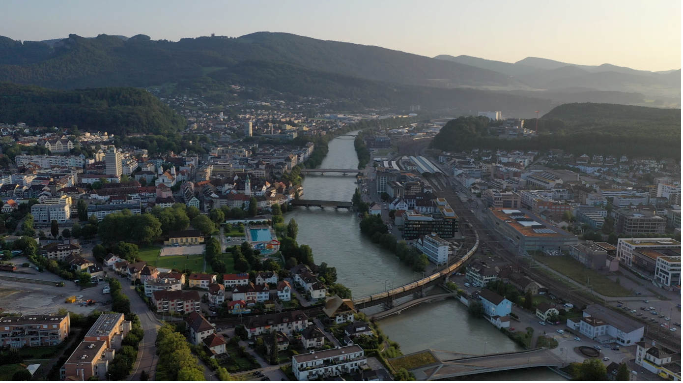 Vue aérienne d'une ville