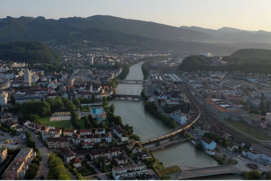 Vue aérienne d'une ville