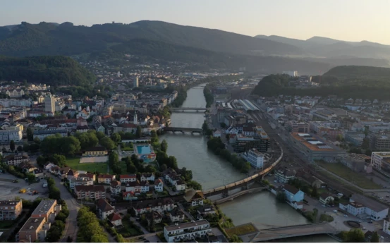 Vue aérienne d'une ville